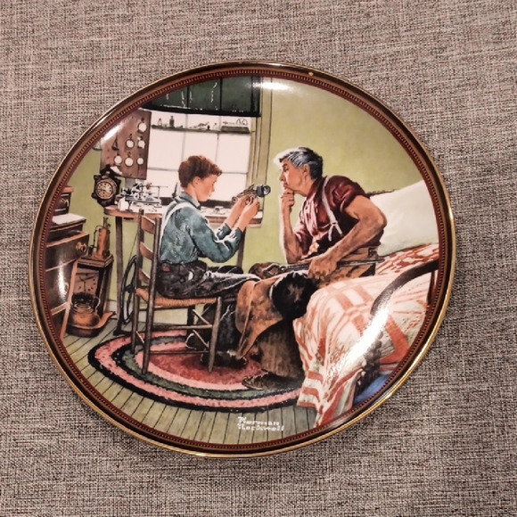 Norman Rockwell Other - Norman Rockwell Decorative Plate in White with Blue and Red Seals